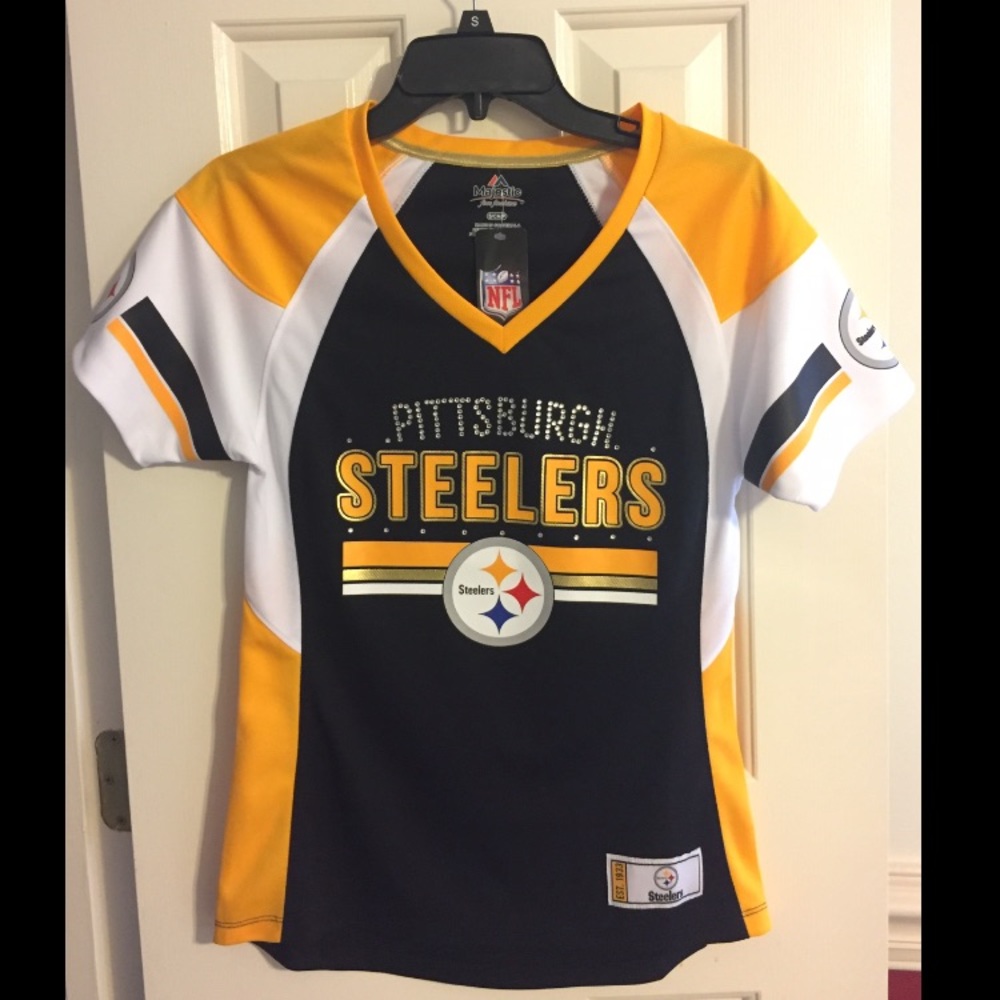 Pittsburgh Steelers Black/Gold T-Shirt Jersey - Picture 2 of 6